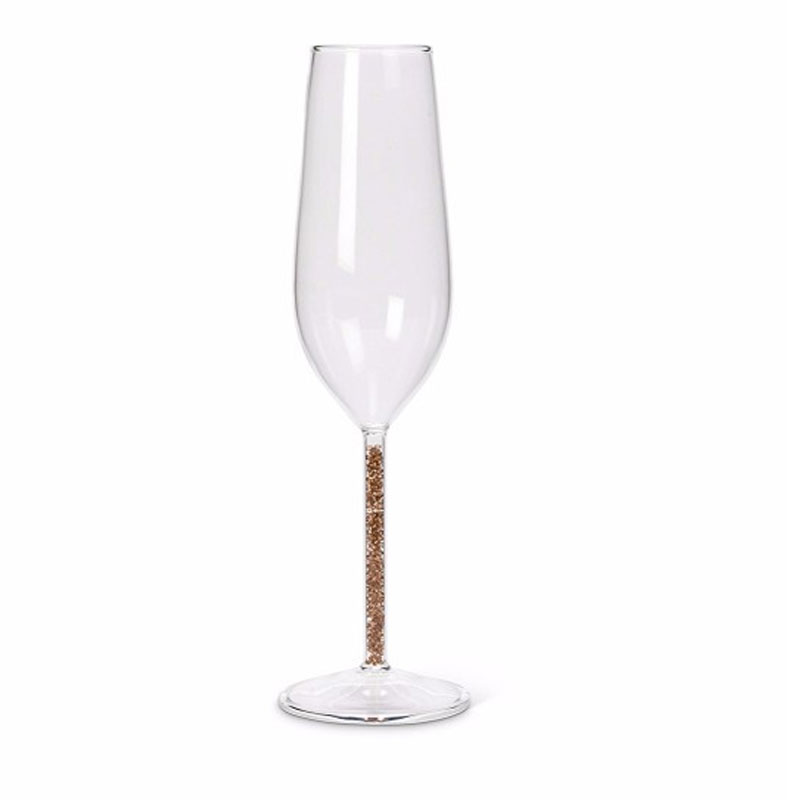 Glittered Stem Glass Flute